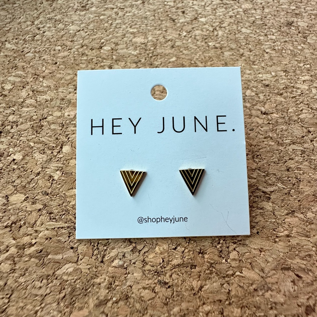 New In Box Hey June Triangle Earrings